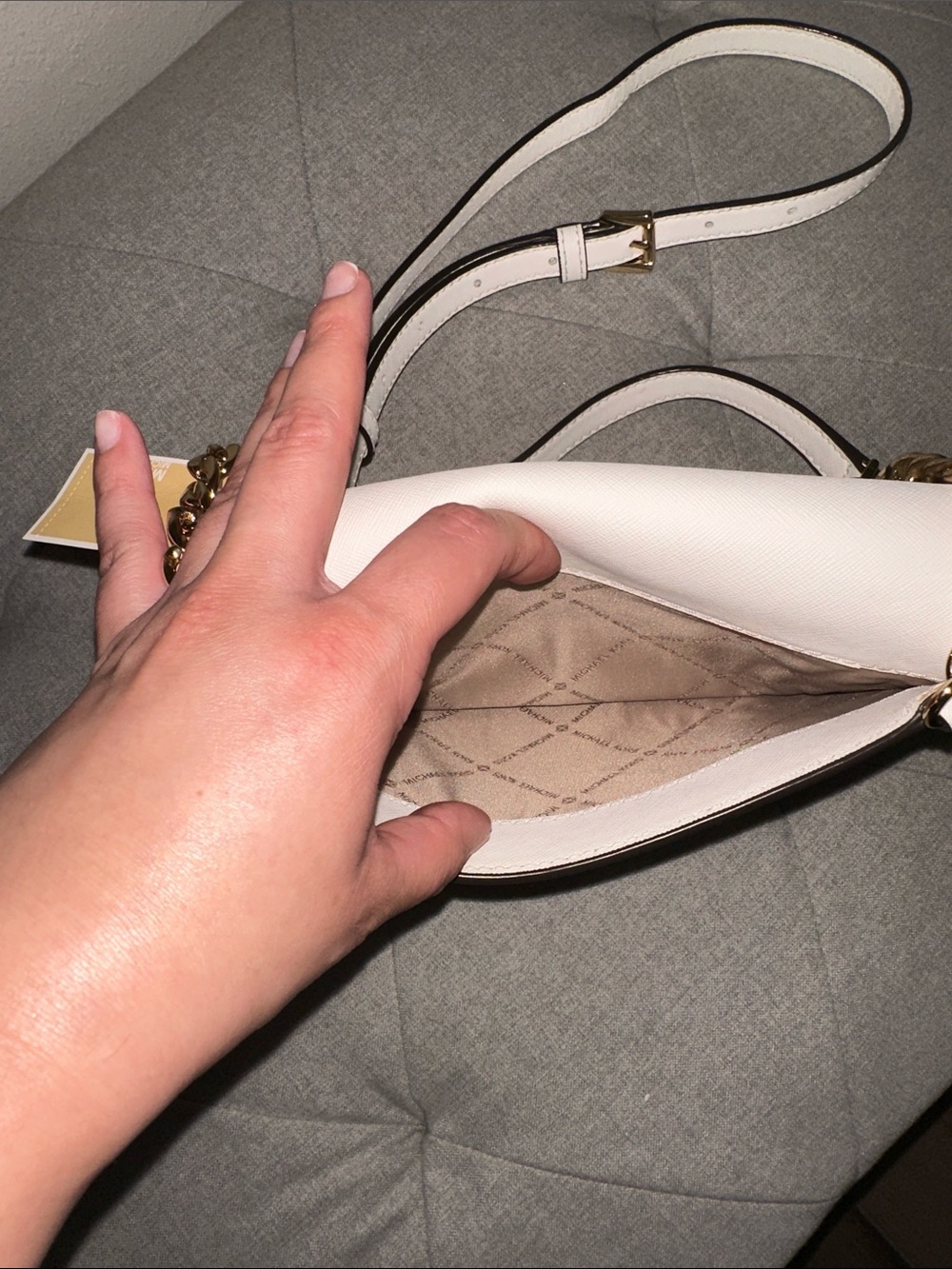 Michael Kors white Crossbody Chain Strap Shoulder Bag - Picture 7 of 8